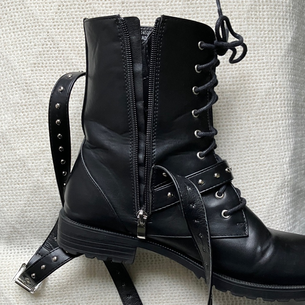 Black Studded Women's Boots - Picture 12 of 13